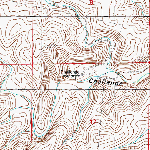 Topographic Map of Challenge Windmill, NM
