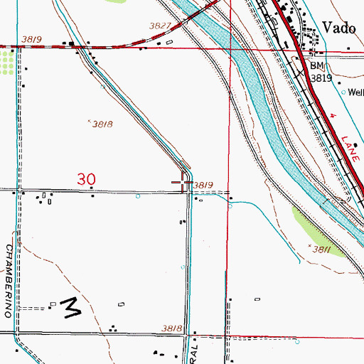 Topographic Map of Chamberino East Lateral, NM