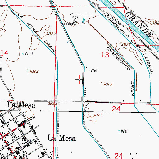 Topographic Map of Chamberino Main Lateral, NM