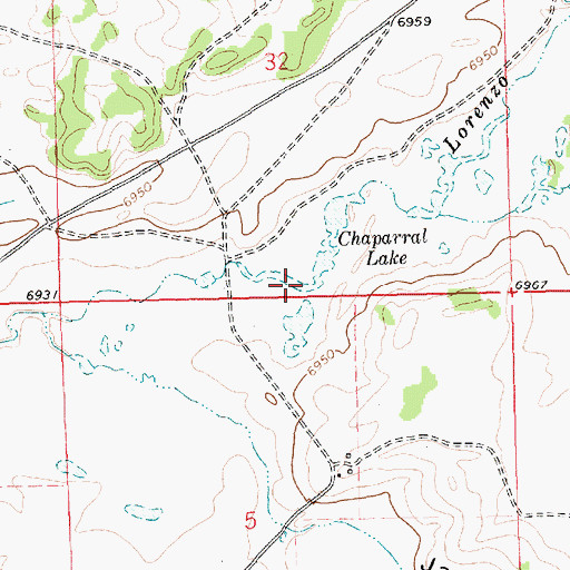 Topographic Map of Chaparral Lake, NM