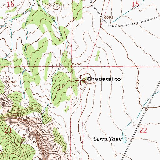 Topographic Map of Chapatalito, NM