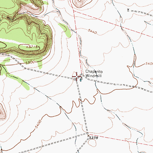 Topographic Map of Chaperito Windmill, NM