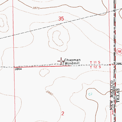 Topographic Map of Chapman Windmill, NM