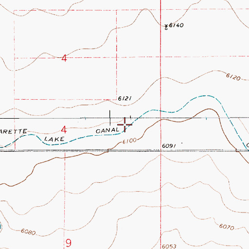 Topographic Map of Charette Lake Canal, NM
