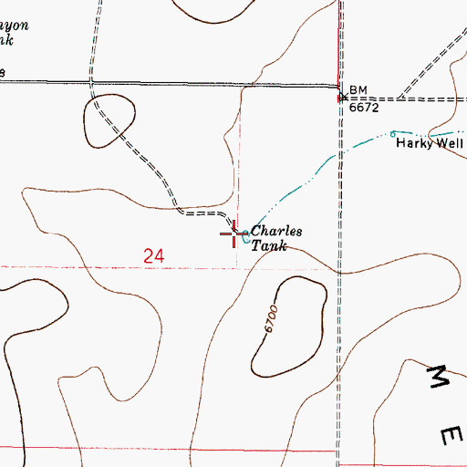 Topographic Map of Charles Tank, NM