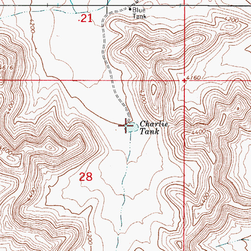 Topographic Map of Charlie Tank, NM