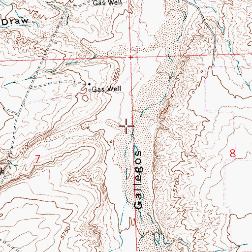 Topographic Map of Charlie Wash, NM