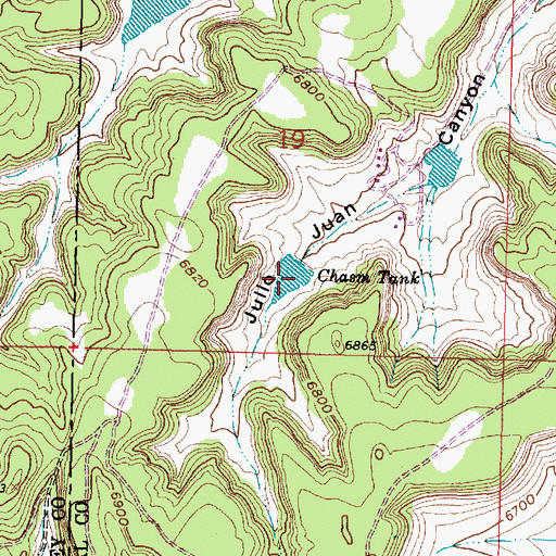 Topographic Map of Chasm Tank, NM