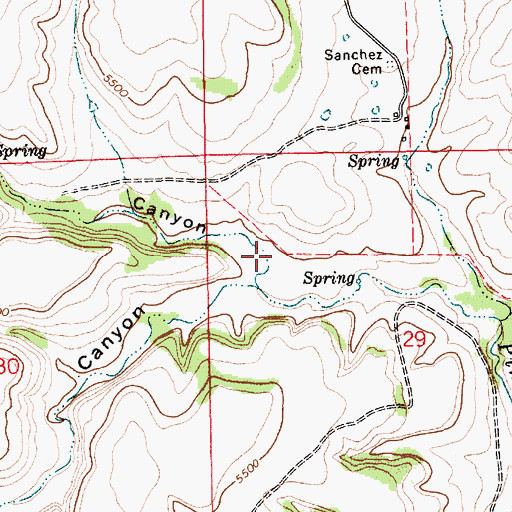 Topographic Map of Chavez Canyon, NM