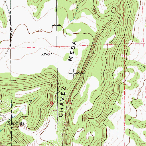 Topographic Map of Chavez Mesa, NM