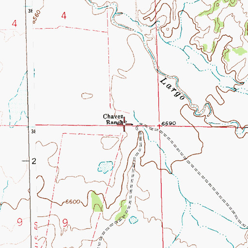 Topographic Map of Chavez Ranch, NM
