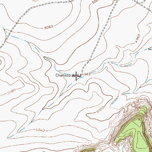 Topographic Map of Cherisco Well, NM