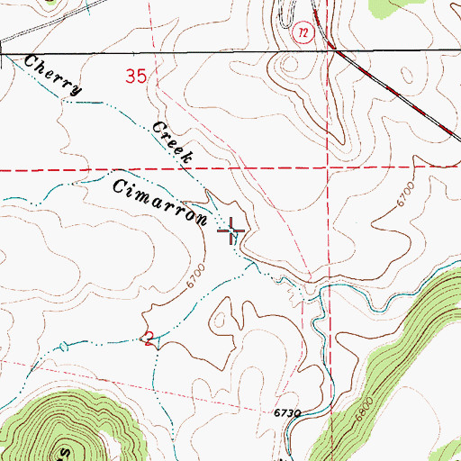 Topographic Map of Cherry Creek, NM