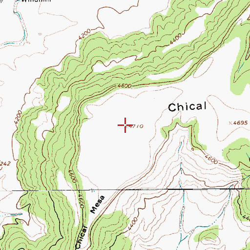 Topographic Map of Chical Mesa, NM