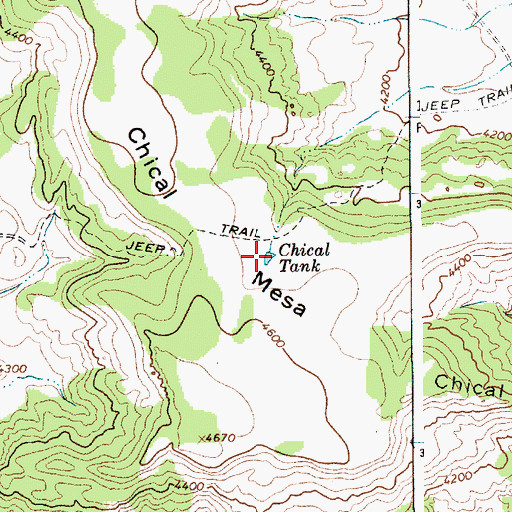 Topographic Map of Chical Tank, NM