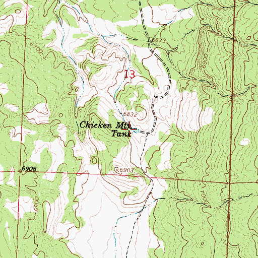Topographic Map of Chicken Mountain Tank, NM