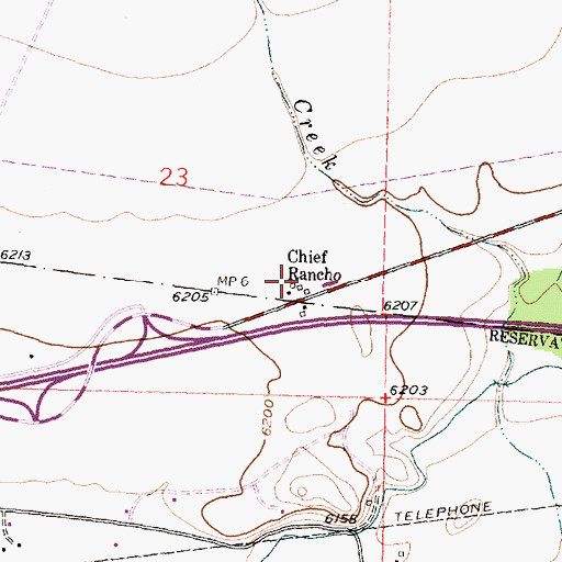 Topographic Map of Chief Rancho, NM