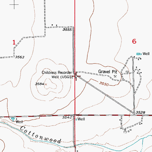 Topographic Map of Childress Recorder Well, NM