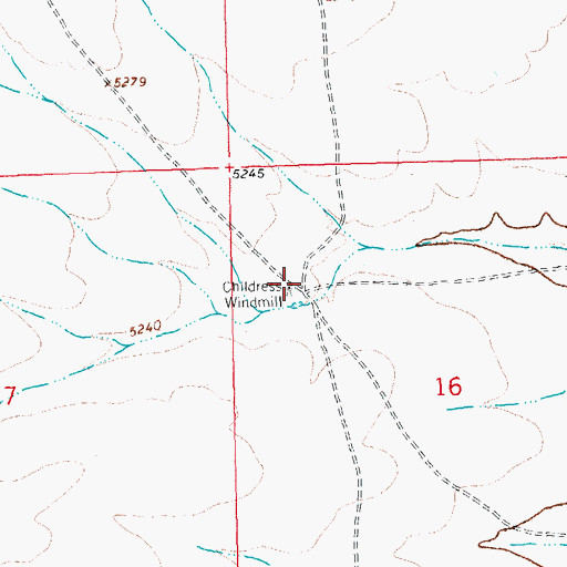 Topographic Map of Childress Windmill, NM