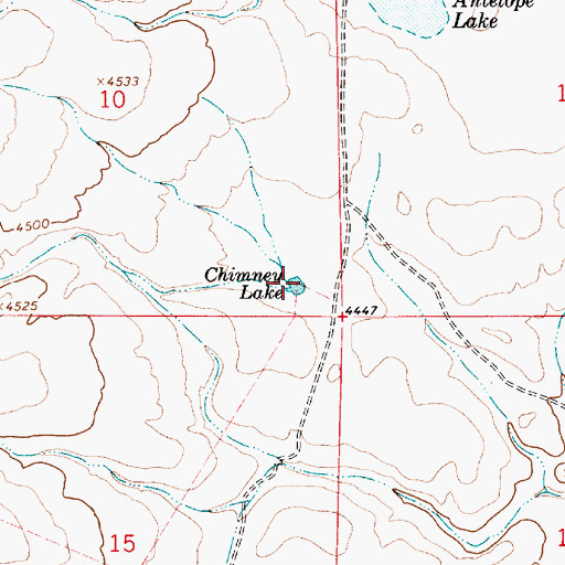 Topographic Map of Chimney Lake, NM