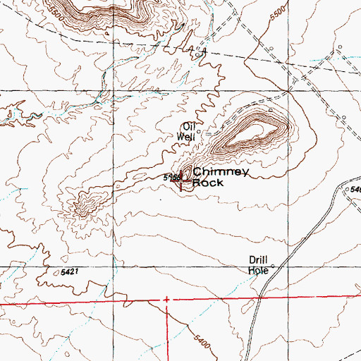 Topographic Map of Chimney Rock, NM