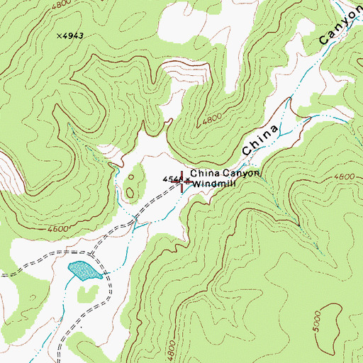 Topographic Map of China Canyon Windmill, NM