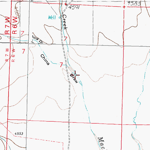 Topographic Map of China Draw, NM