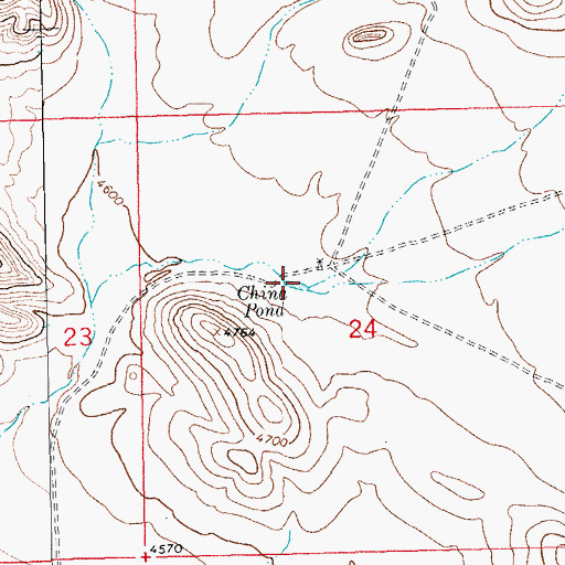 Topographic Map of China Pond, NM