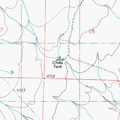 Topographic Map of China Tank, NM