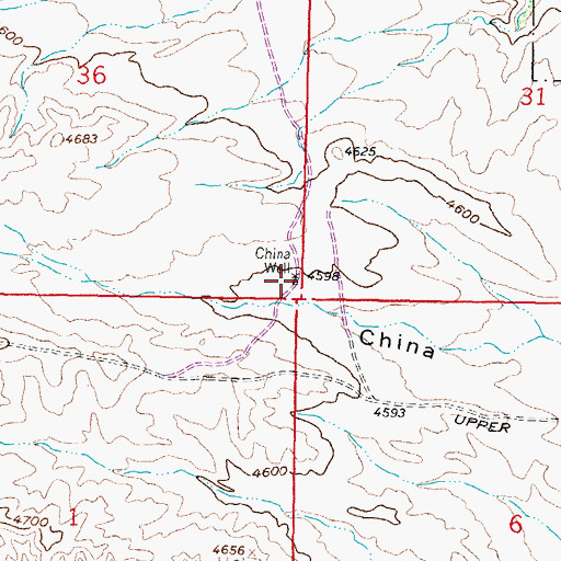 Topographic Map of China Well, NM