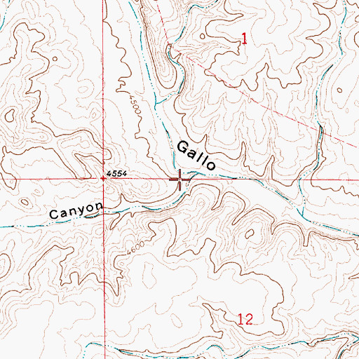 Topographic Map of Chivata Canyon, NM
