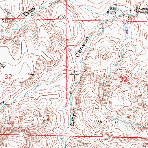 Topographic Map of Choases Canyon, NM