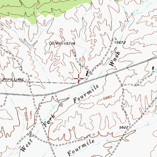 Topographic Map of Cholla Canyon, NM