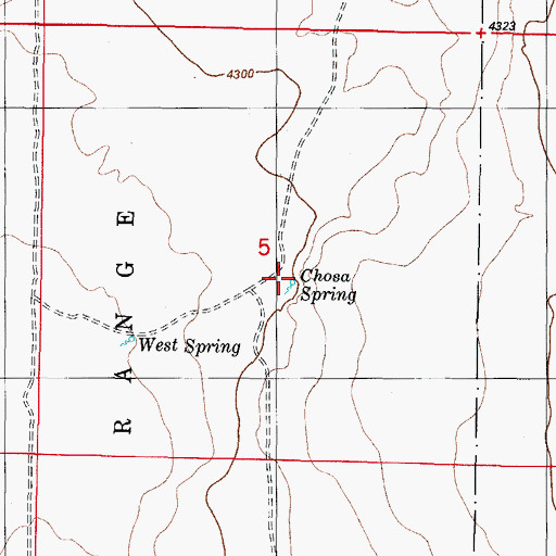 Topographic Map of Chosa Spring, NM