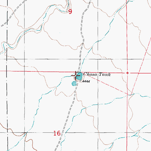 Topographic Map of Chosa Tank, NM