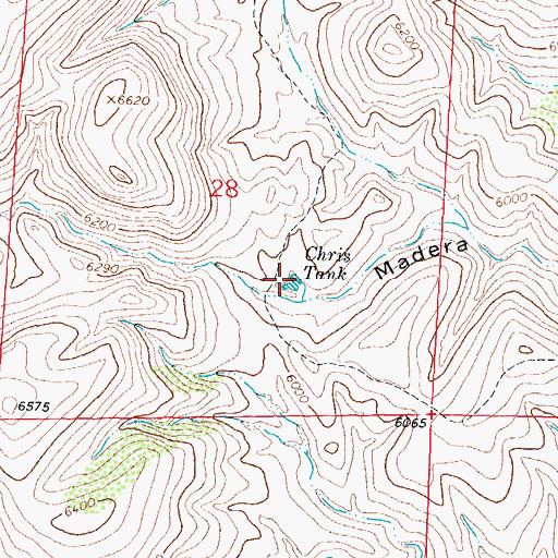 Topographic Map of Chris Tank, NM