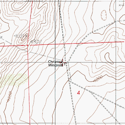 Topographic Map of Christine Windmill, NM