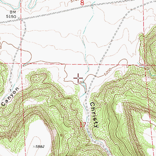 Topographic Map of Christy Canyon, NM