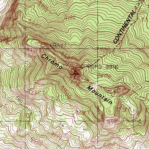 Topographic Map of Chromo Mountain, NM