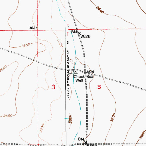 Topographic Map of Chuck Box Well, NM
