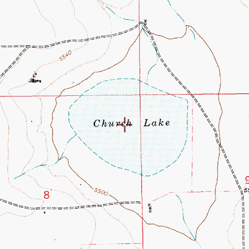 Topographic Map of Church Lake, NM