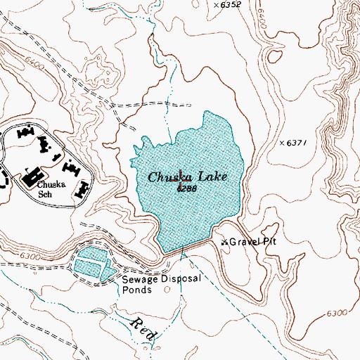 Topographic Map of Chuska Lake, NM