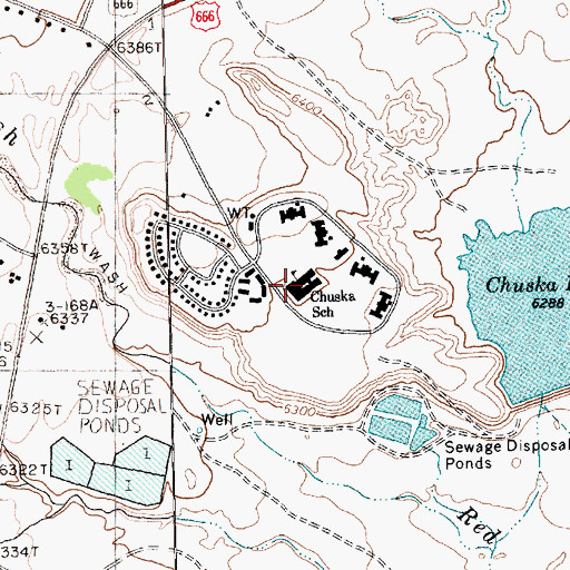 Topographic Map of Chuska School, NM