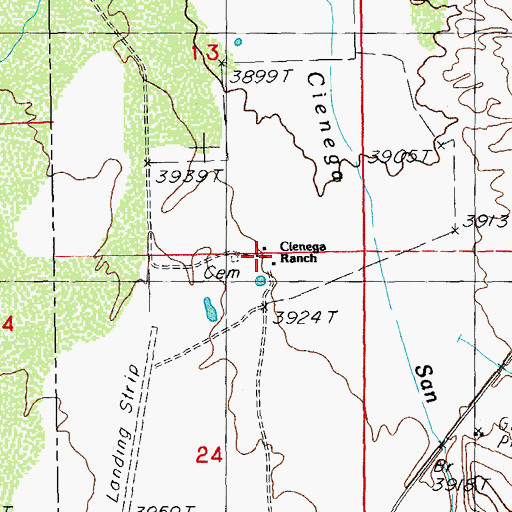 Topographic Map of Cienega Ranch, NM