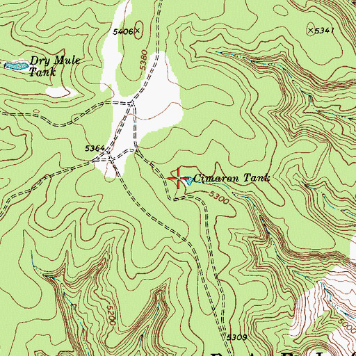 Topographic Map of Cimaron Tank, NM