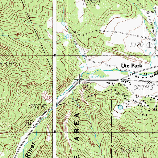 Topographic Map of Cimarron Canyon, NM