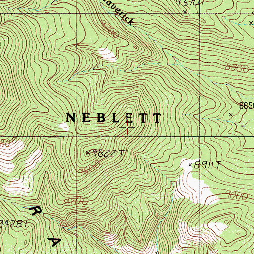 Topographic Map of Cimarron Canyon Wildlife Area, NM