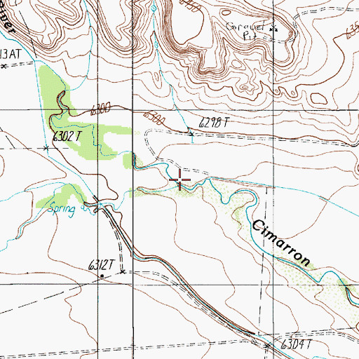 Topographic Map of Cimarroncito Creek, NM
