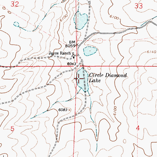 Topographic Map of Circle Diamond Lake, NM