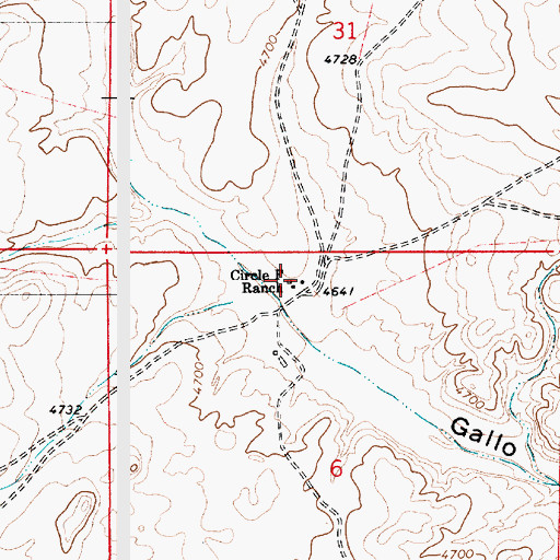 Topographic Map of Circle F Ranch, NM